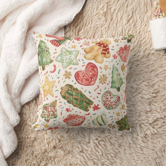 Cojín Decorativo Festive Cookie Parade Pattern | Holiday Cookies (Manta)