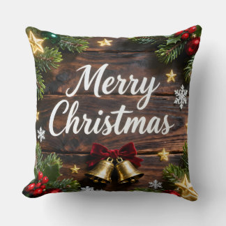 Cojín Decorativo Festive Merry Christmas Holiday Pillow