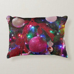 Cojín Decorativo Festividad colorida del árbol de Navidad multicolo