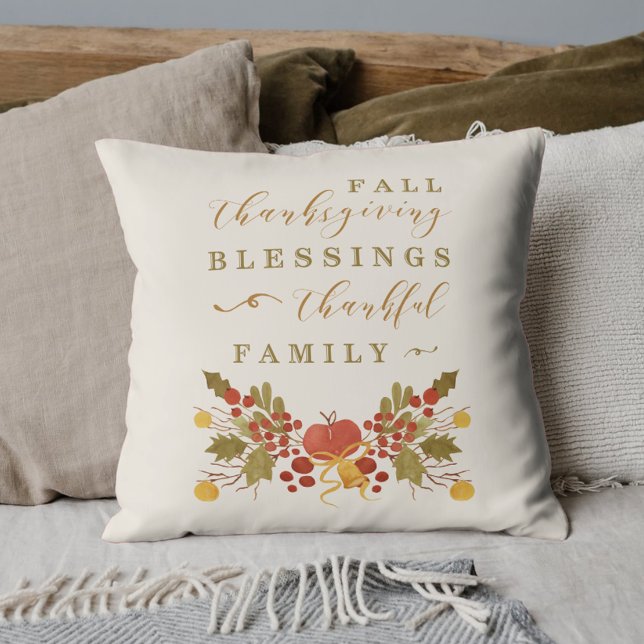 Cojín Decorativo Festividad de acuarela de otoño (Subido por el creador)