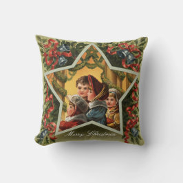 Cojín Decorativo Festividad de la Navidad Feliz Caroleros