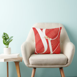 Cojín Decorativo Festividad de la tipografía de oro rojo Scarf Gold