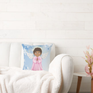 Cojín Decorativo Festividad de los Navidades ángeles afroamericanos