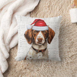 Cojín Decorativo Festividad de los Navidades Brittany Spaniel Dog L