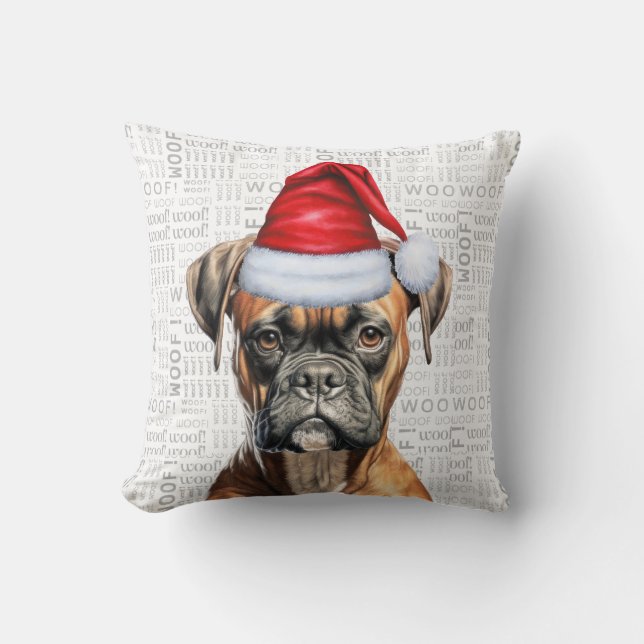 Cojín Decorativo Festividad de los Navidades de Boxer Dog Lover (Anverso)