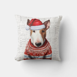 Cojín Decorativo Festividad de los Navidades de Bull Terrier Dog Lo