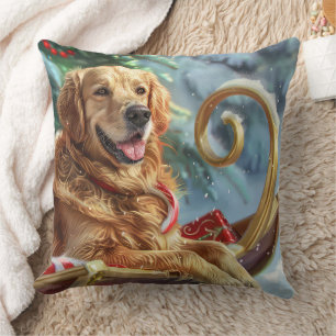 Cojín Decorativo Festividad de los Navidades de perro de Golden Ret