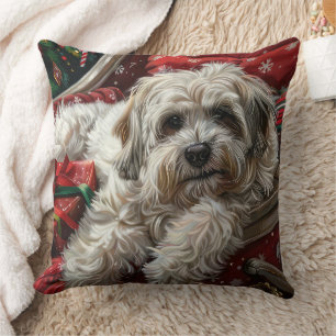 Cojín Decorativo Festividad de los Navidades de perro de La Habana