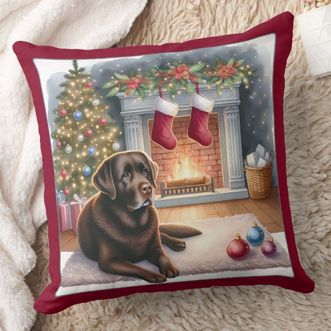 Cojín Decorativo Festividad de los Navidades de perro recuperadores (Subido por el creador)