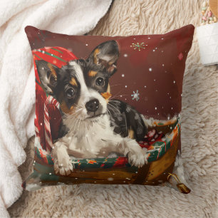 Cojín Decorativo Festividad de los Navidades de perros de Rat Terri