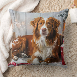 Cojín Decorativo Festividad de los Navidades de perros Toller en Nu