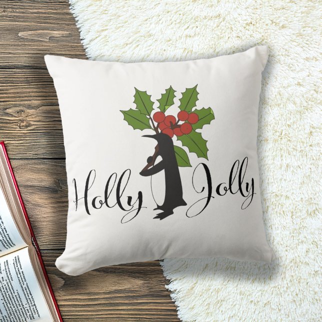 Cojín Decorativo Festividad de los Navidades Pingüinos de Holly Jol (Subido por el creador)