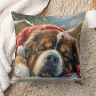 Cojín Decorativo Festividad de los Navidades tibetanos de perros es