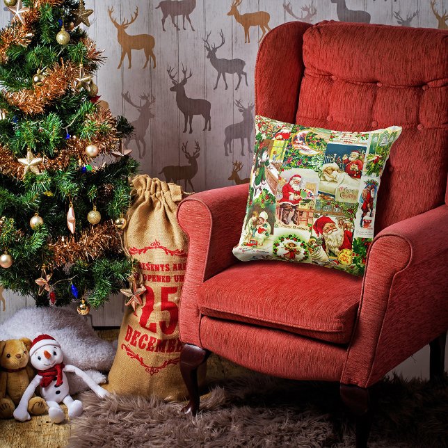 Cojín Decorativo Festividad de los Navidades victorianos Santa Coll (https://pixabay.com/photos/christmas-room-chair-stocking-tree-3836693/)