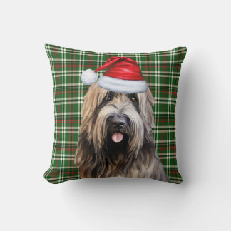 Cojín Decorativo Festividad de Navidades Briard Shepherd Green Plai