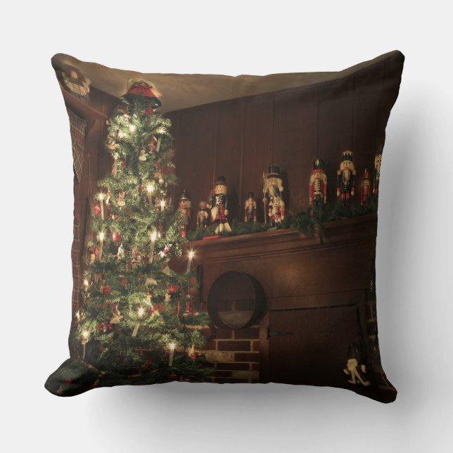 Cojín Decorativo Festividad de Navidades de campo coloniales primit (Anverso)