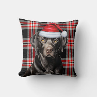 Cojín Decorativo Festividad de Navidades de Labrador Negro