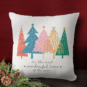 Cojín Decorativo Festividad del árbol de navidad más maravillosa