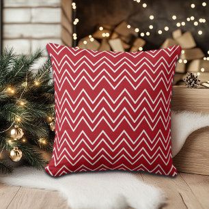 Cojín Decorativo Festividad del invierno rojo blanco