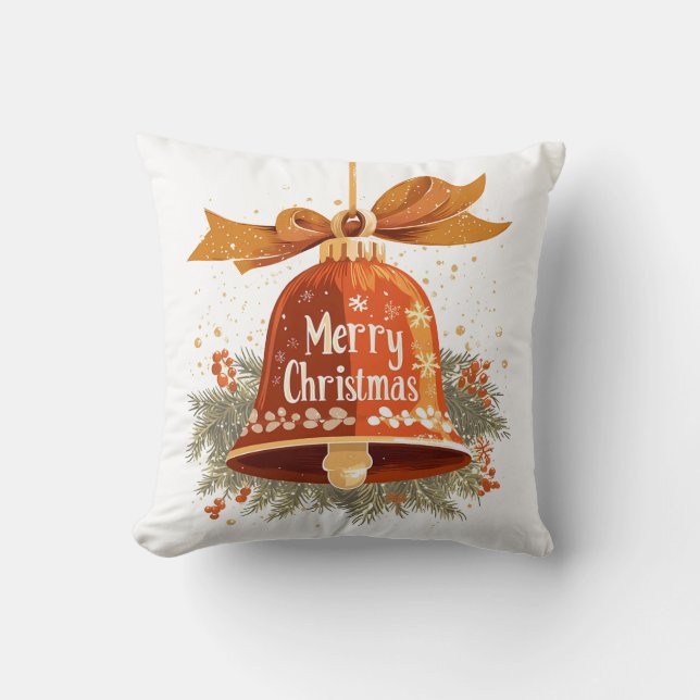 Cojín decorativo Festividad Feliz Navidad Bell (Anverso)