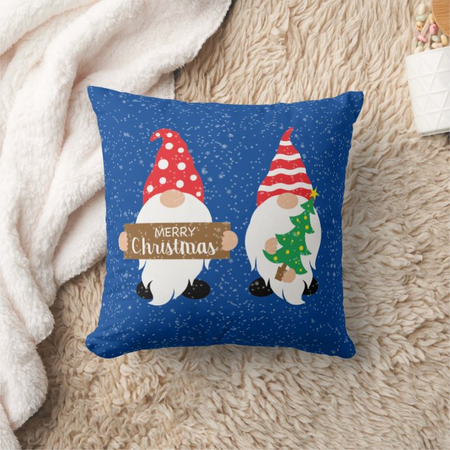 Cojín Decorativo festividad Feliz Navidad gnomos (Manta)