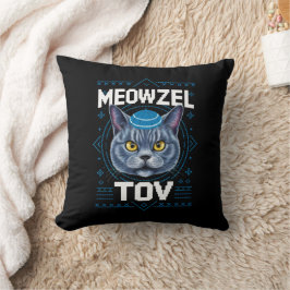 Cojín Decorativo Festividad judía de Meowzel Tov Hanukkah