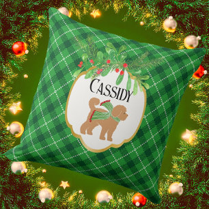 Cojín Decorativo Festividad Juguete Verde Perro Personalizado