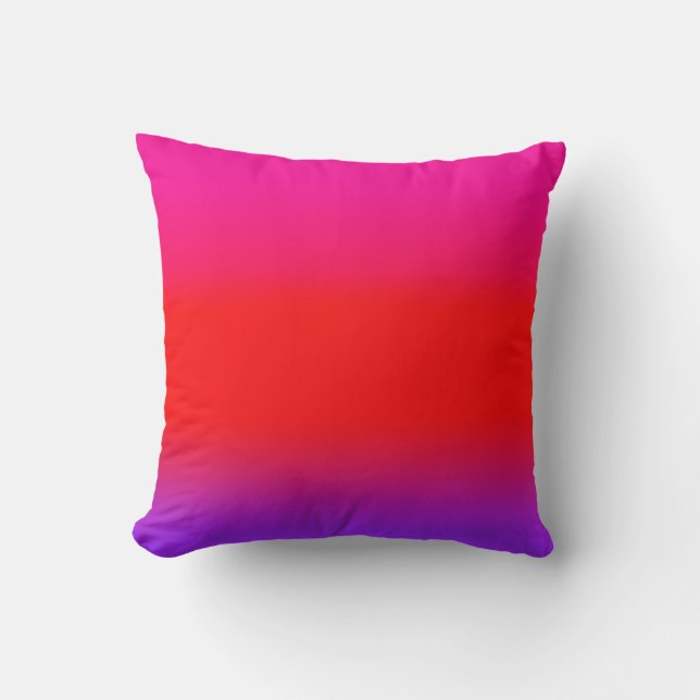 Cojín Decorativo Festividad Magenta Rojo Morado Ombre (Anverso)
