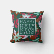 Festividad moderna de floral verde rojo navidades