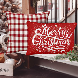 Cojín Decorativo Festividad navideña Festividad roja y blanca