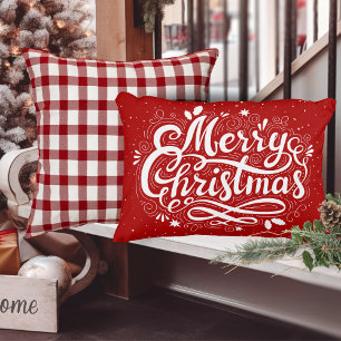 Cojín Decorativo Festividad navideña Festividad roja y blanca