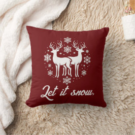 Cojín Decorativo Festividad personalizada de renos "Que nieve"
