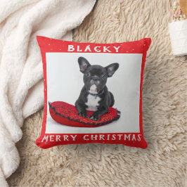 Cojín Decorativo Festividad Red Merry Christmas Dog Puppy Mascota F