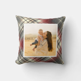 Cojín Decorativo Festividad Tartán Gray Red Photo
