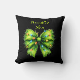 Cojín Decorativo Festividad Verde Festiva Bow-Lights traviesa o agr