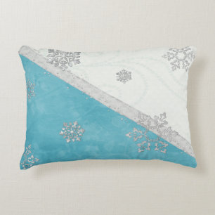 Cojín Decorativo Festividades con copas de nieve y menta