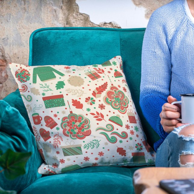 Cojín Decorativo Festividades de Navidades de invierno retro (Subido por el creador)