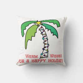Cojín Decorativo Festividades Felices del Árbol de Palma Tropical
