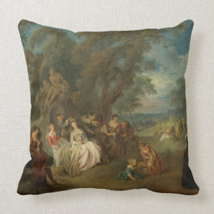 Cojín Decorativo Fête Champêtre, C. 1730 (aceite en lona)