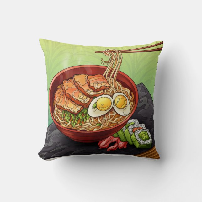 Cojín Decorativo Fideos de Ramen (Anverso)