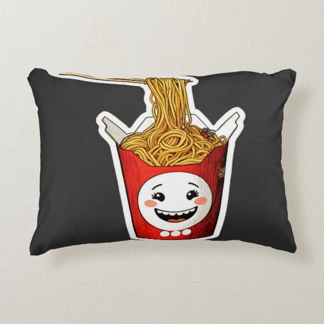 Cojín Decorativo Fideos sonrientes (Anverso)