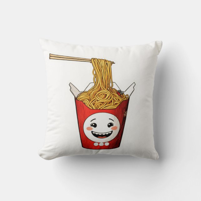 Cojín Decorativo Fideos sonrientes (Anverso)
