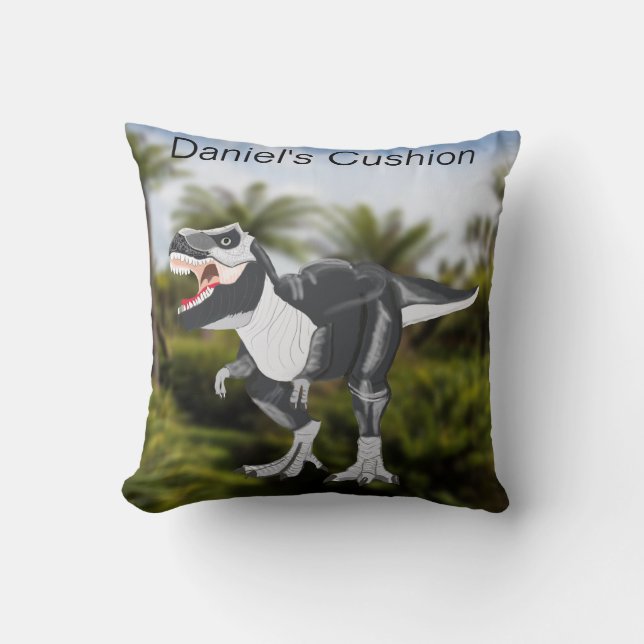 Cojín Decorativo Fierce Tyrannosaurus rex, personalizado (Anverso)