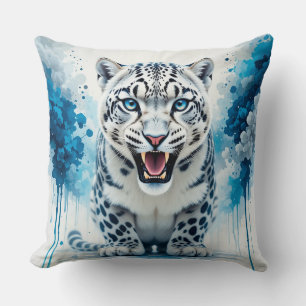 Cojín Decorativo Fiero Leopardo Blanco