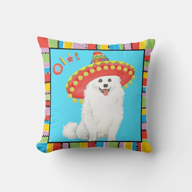Cojín Decorativo Fiesta American Eskimo Dog (Anverso)