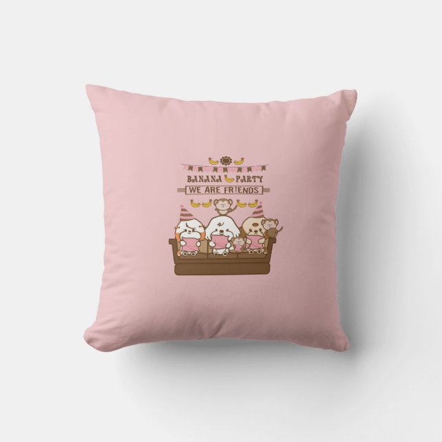 Cojín Decorativo Fiesta bananero (Anverso)