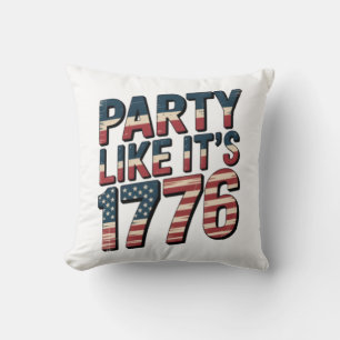 Cojín Decorativo Fiesta Como Si Fuera 1776, 4 De Julio, Bandera De