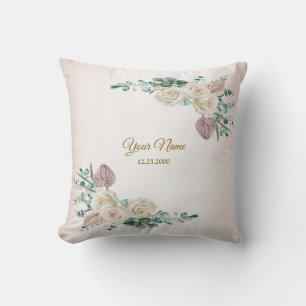 Cojín Decorativo Fiesta de boda rosa agua fuerte dorada polvorienta