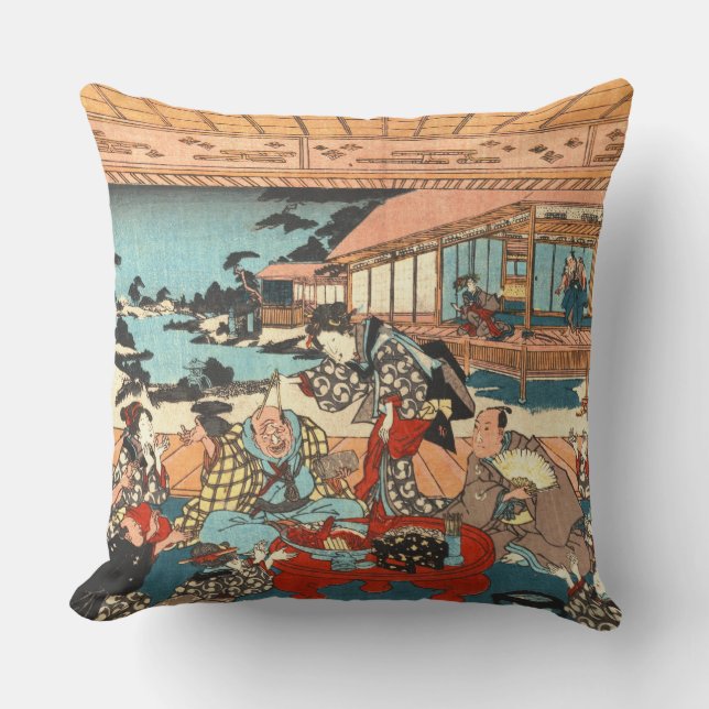 Cojín Decorativo Fiesta de cena 1840 (Anverso)