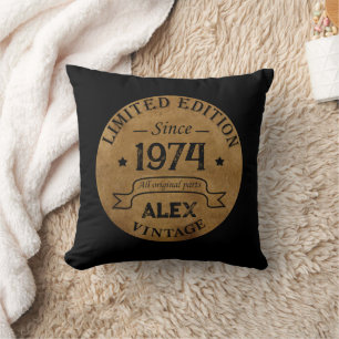 Cojín Decorativo Fiesta de cumpleaños 50 vintage personalizada